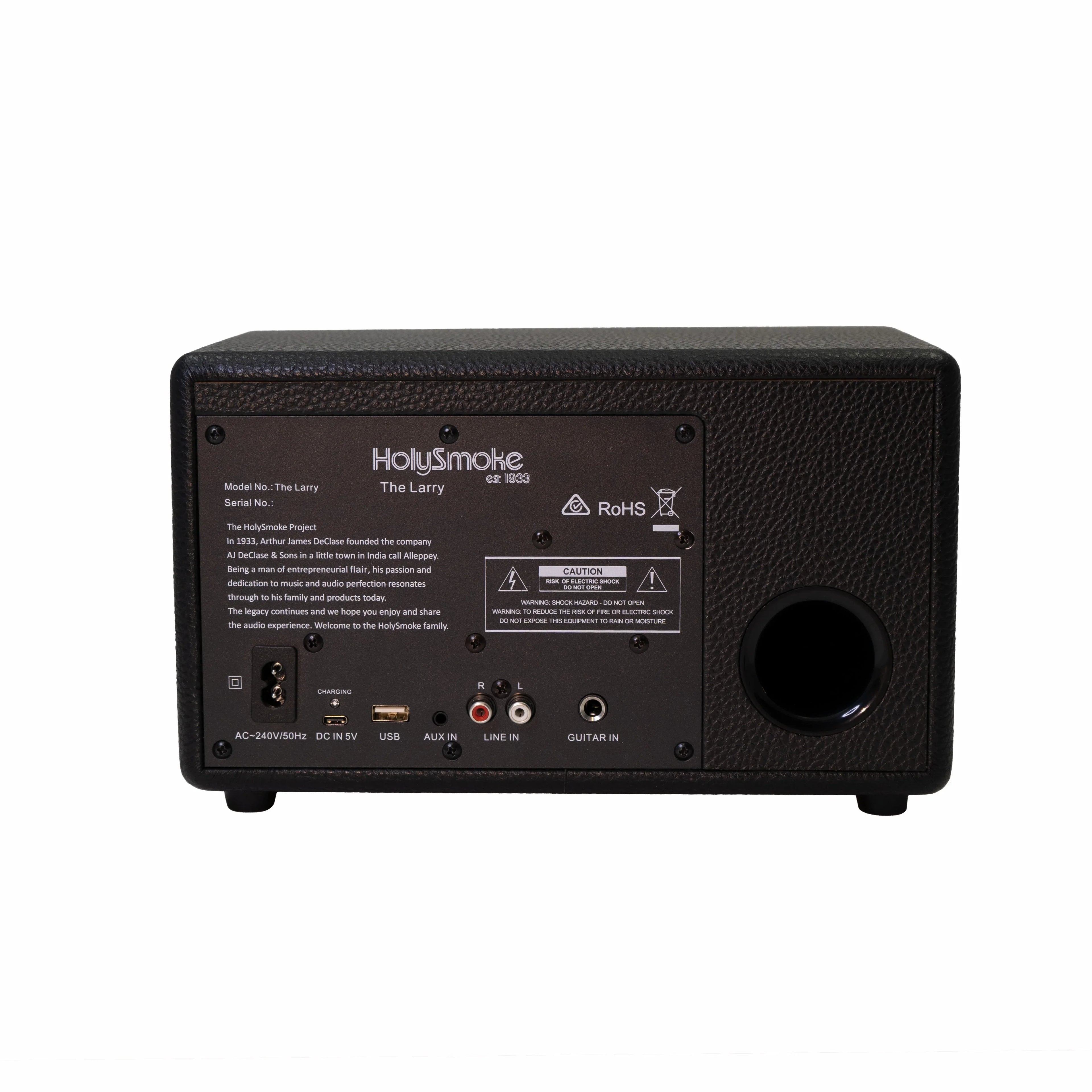 HolySmoke The Larry Retro Portable Bluetooth Speaker - Black - Damaged Box