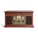 Victrola The Quincy 6-In-1 Bluetooth Record Player - Mahogany