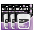 3 Pack x Reach: Dentotape Extra Wide Wax Coated Cleaning Surface (20m)