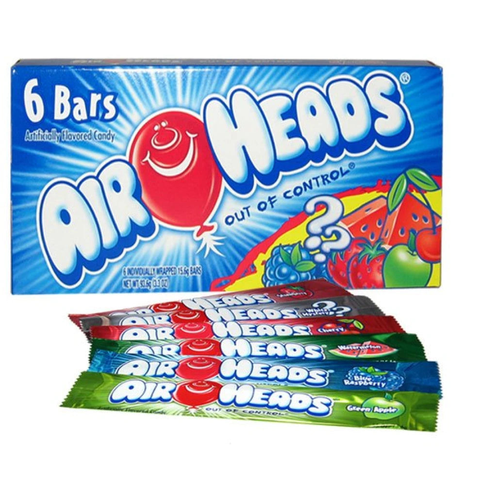 Airheads Theatre Box 6 Bars Assorted Flavours 94g