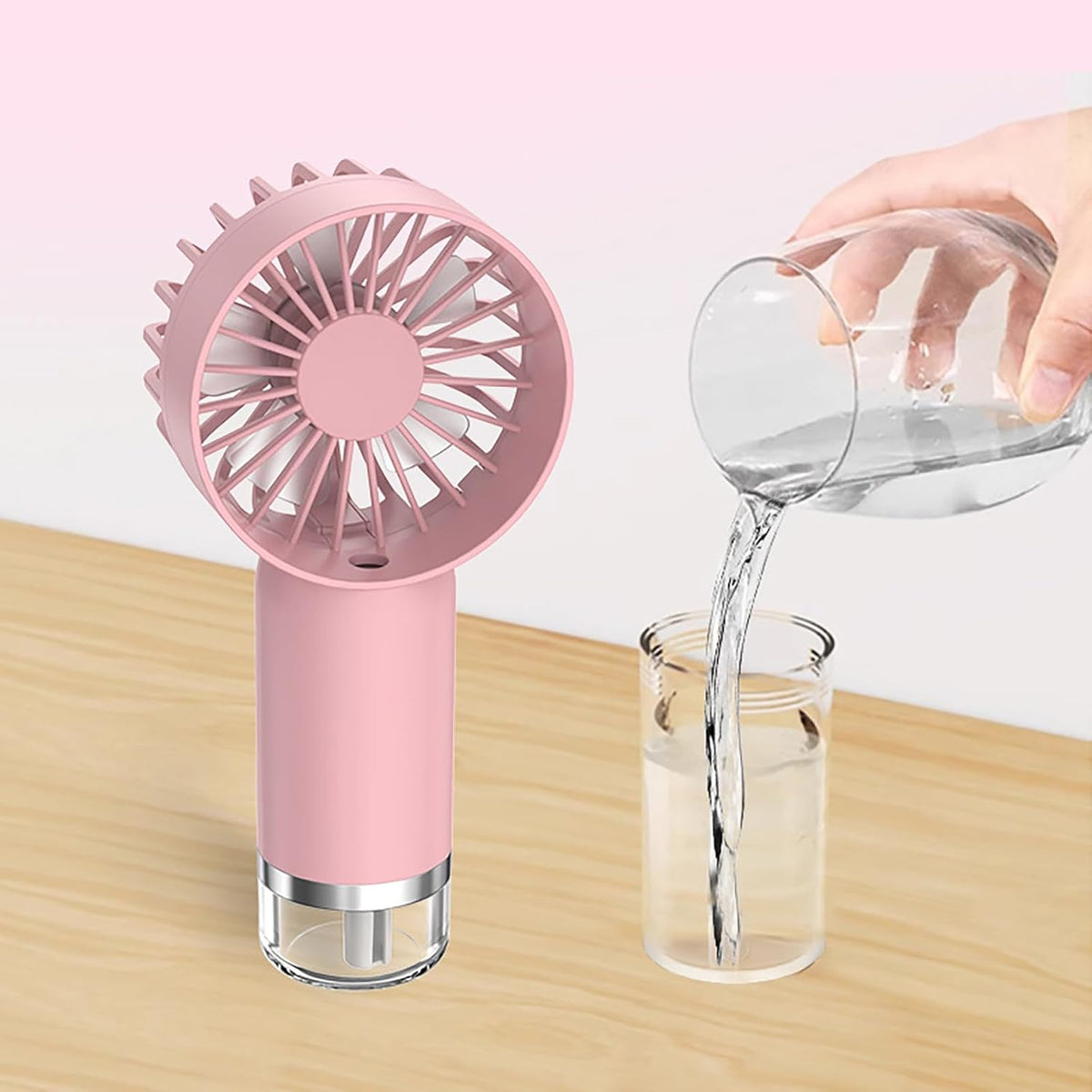 Mini USB Rechargeable Misting Fan – Quiet Portable Handheld Water Spray Cooler