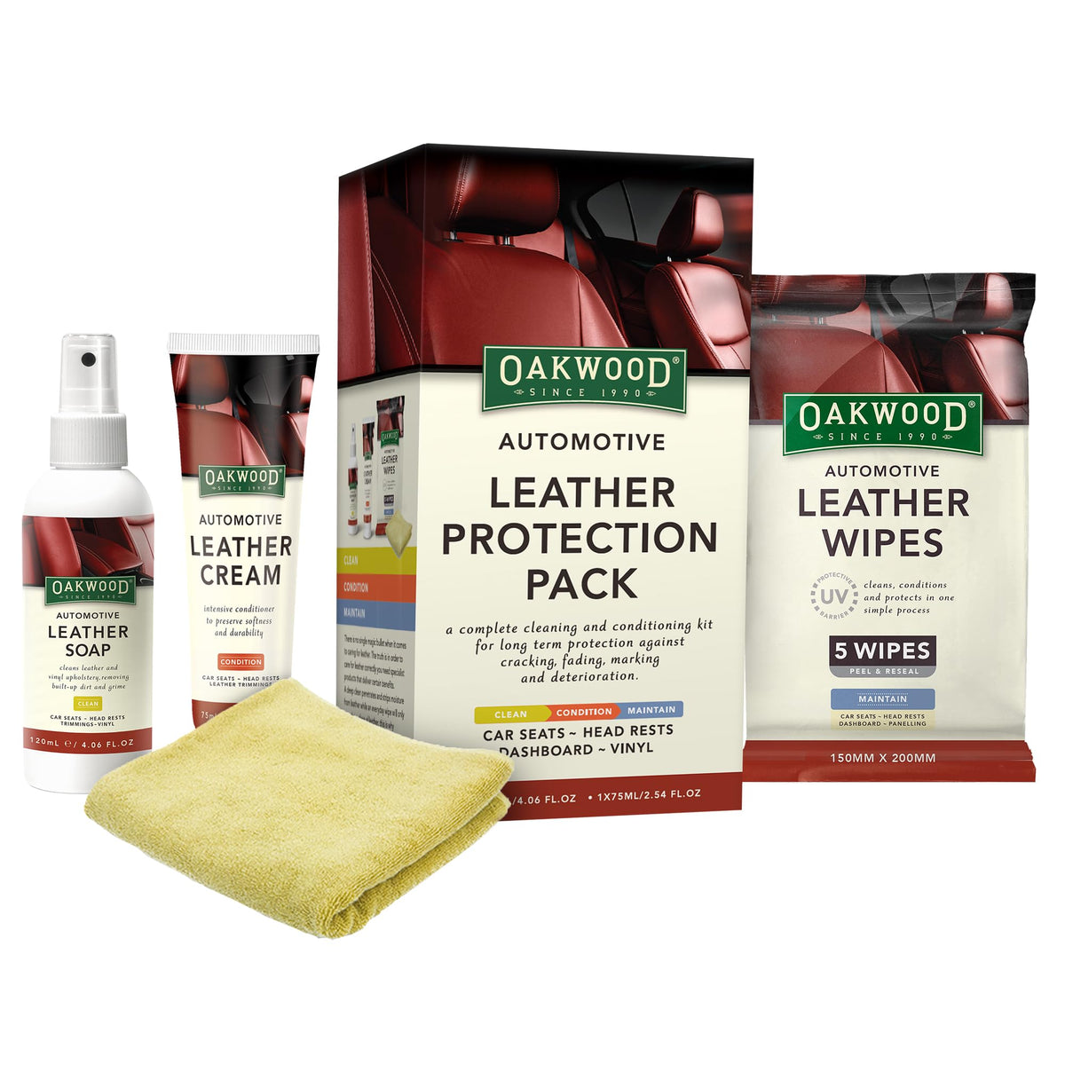 3 x Oakwood Leather Protection Pack PK4