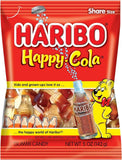 12 x Haribo Happy Cola Gummi Candy Peg Bag 113g
