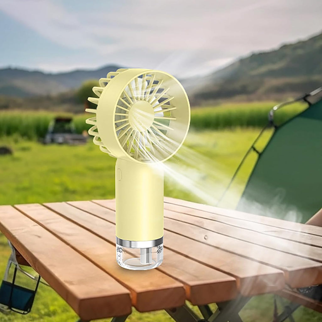 Mini USB Rechargeable Misting Fan – Quiet Portable Handheld Water Spray Cooler