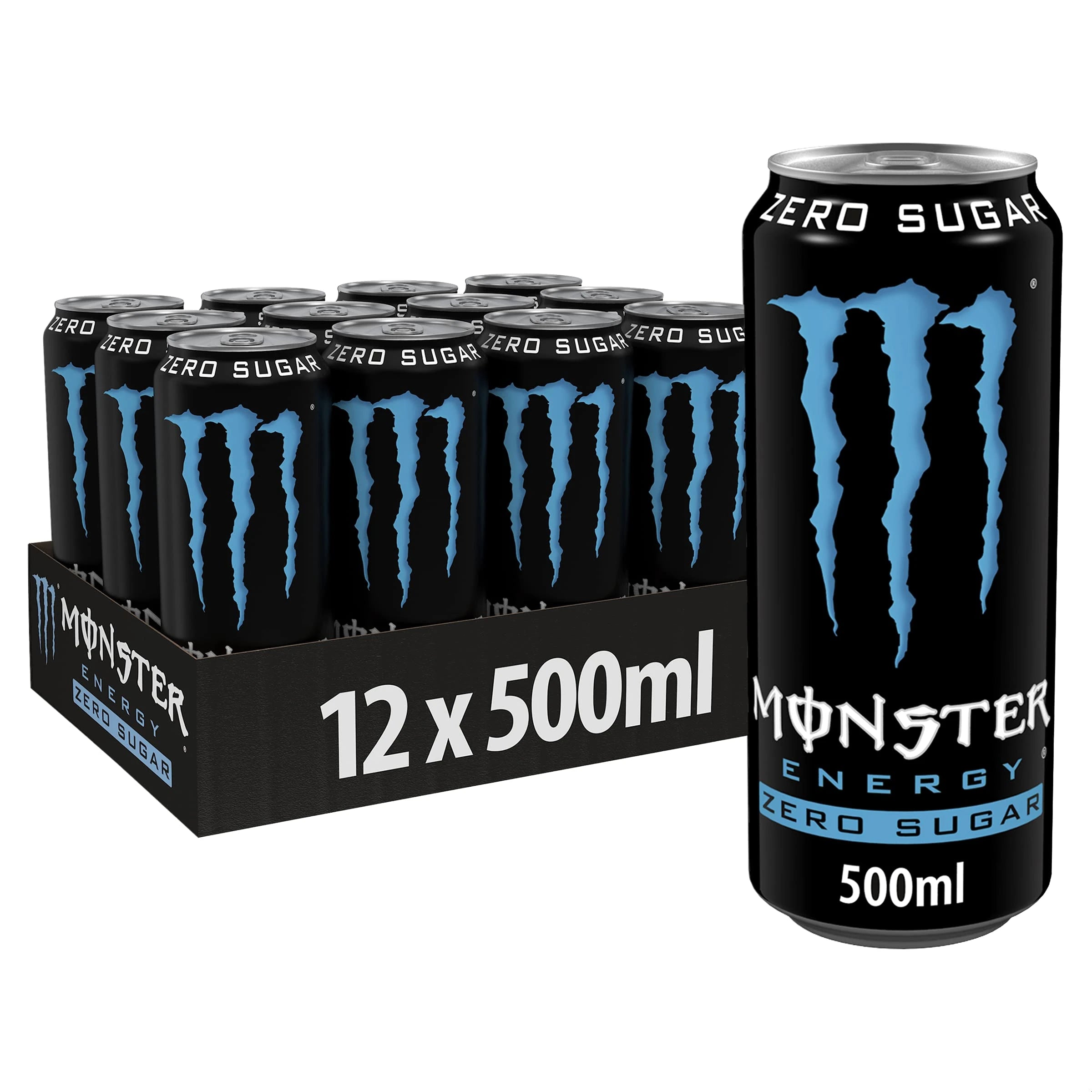 12 Pack x EU Monster Energy Drink Absolutely Zero Sugar 500ml