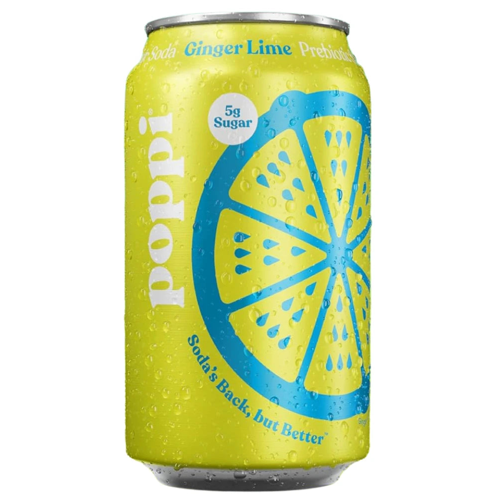 12 Pack x Poppi Prebiotic Soda Ginger Lime 355ml