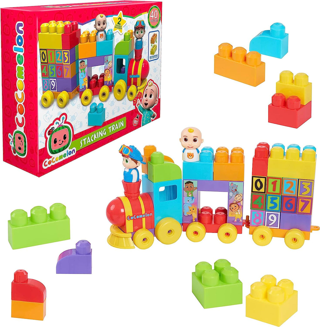 CoComelon Building Block Stacking Train - 40 Piece