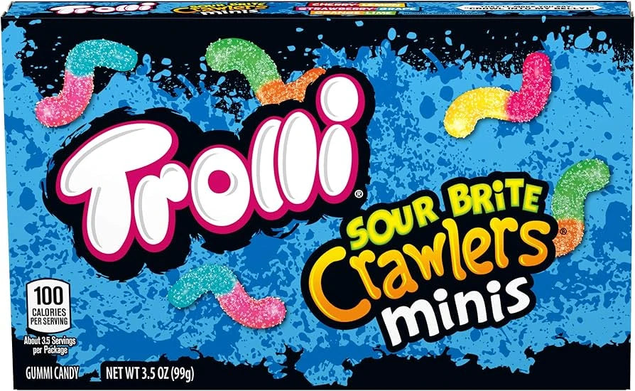 12 Pack x US Trolli Mini Sour Brite Crawlers Theater Box 3.5oz(99g)