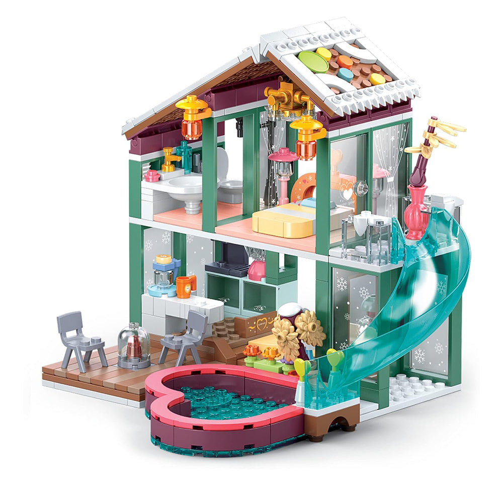 Sluban Girl's Dream Building Blocks -  Winter Resort - 439 Piece
