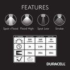 Duracell Tough P-Steel LED Flashlight - 500 Lumens