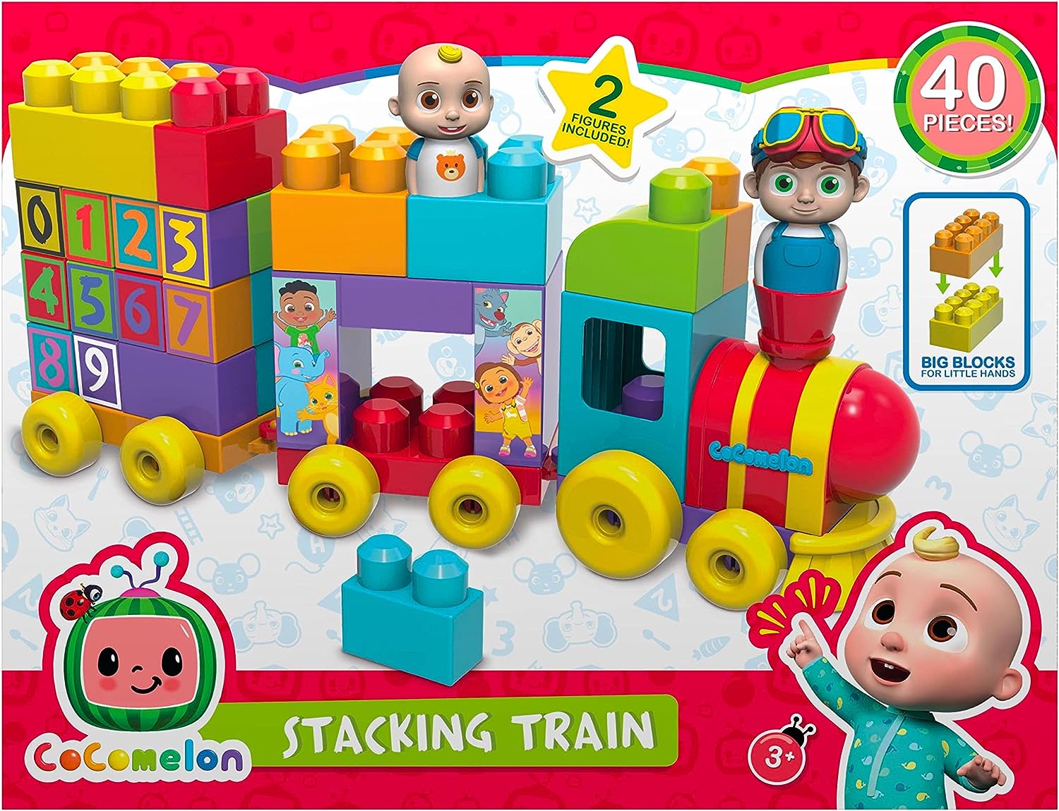 CoComelon Building Block Stacking Train - 40 Piece