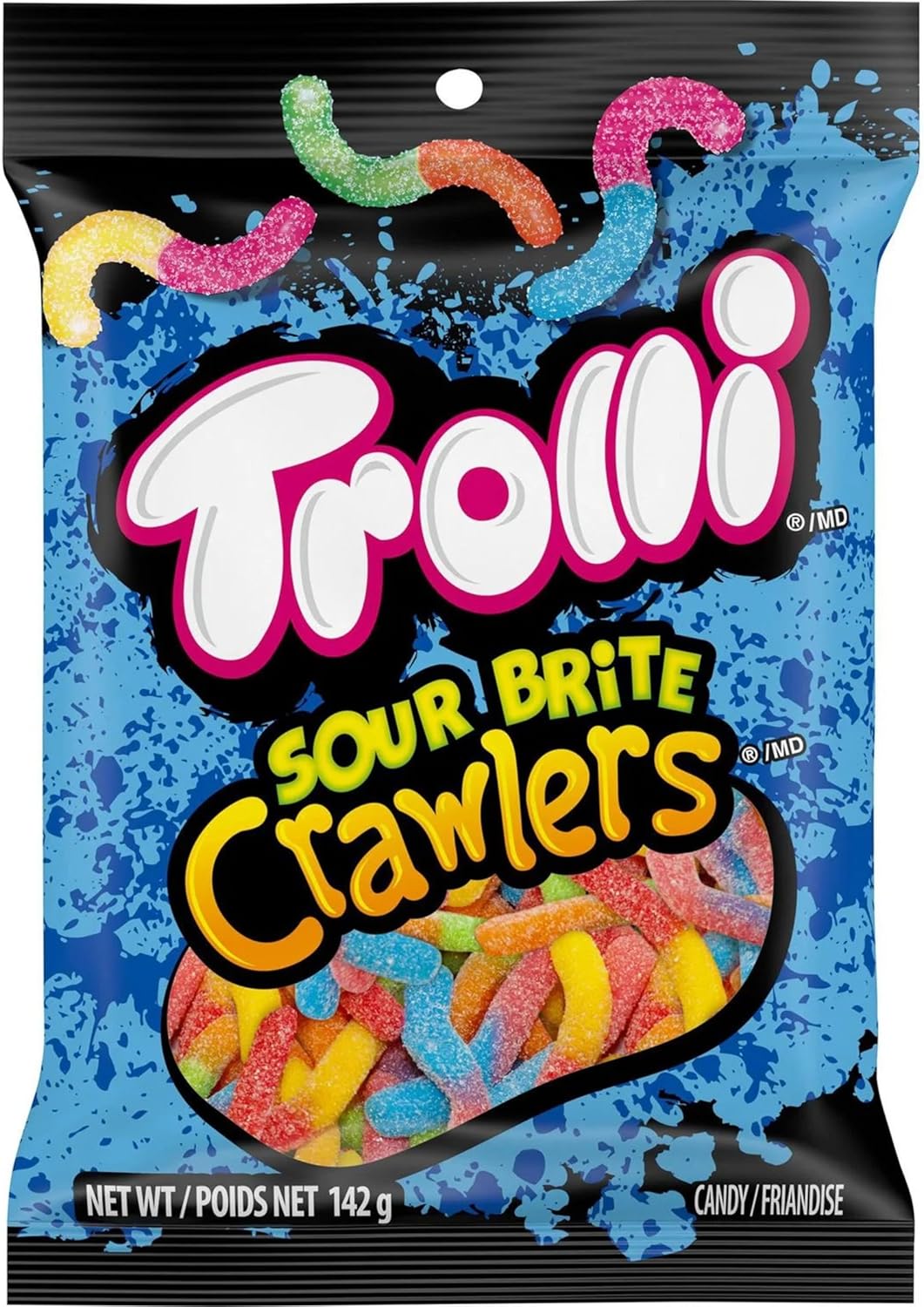 12 Pack x US Trolli Sour Brite Crawlers Hang Bag 4.25oz(141g)