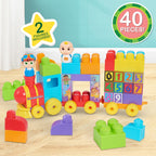 CoComelon Building Block Stacking Train - 40 Piece