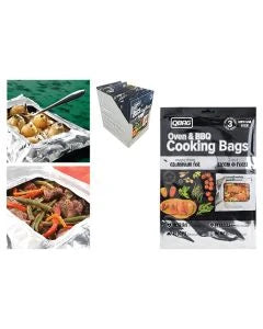 Qbag Oven & BBQ Foil Cooking Bags Medium 21x30cm - Pack of 3