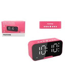 Pantone Digital Clock with Bluetooth Speaker - Pink