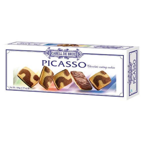 24 Pack x Tatawa Cabell De Brue Picasso Chocolate Coated Cookies 100g