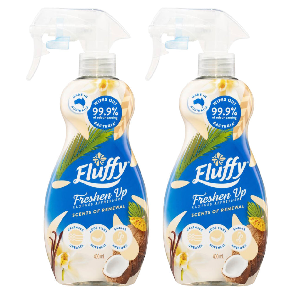 2 Pack x Fluffy Clothes Refresher Spray Freshen Up Renewal 400mL