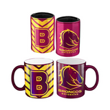 NRL Brisbane Broncos Metallic Can Cooler & Mug