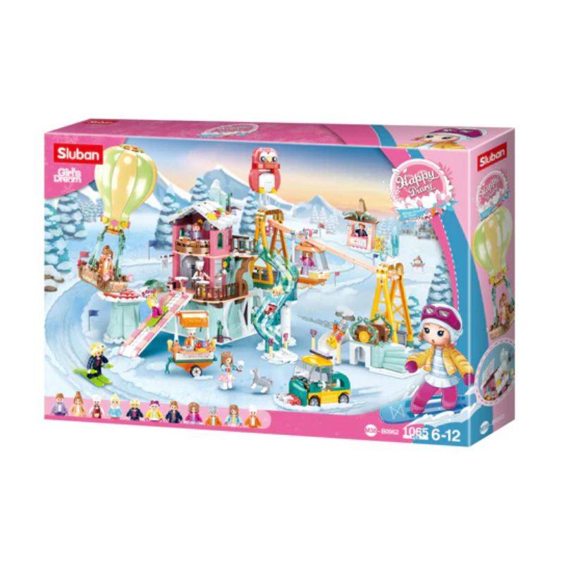 Sluban Building Blocks Girl's Dream - Happy Diary Winter Ski Field - 1065 Pieces