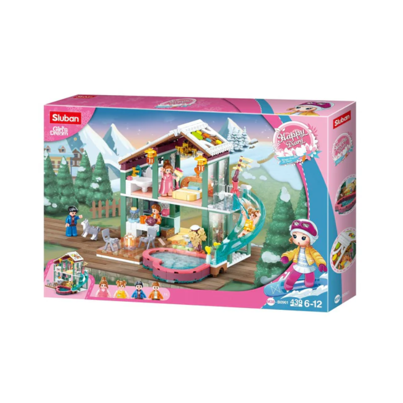 Sluban Girl's Dream Building Blocks -  Winter Resort - 439 Piece