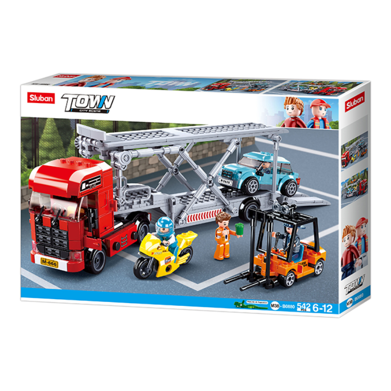 Sluban Town Building Blocks - Car Transporter - 542 Piece