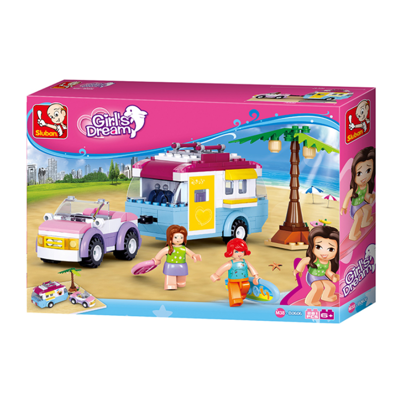 Sluban Building Blocks Girl's Dream - Car & Caravan - 272 Piece