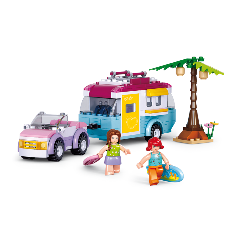 Sluban Building Blocks Girl's Dream - Car & Caravan - 272 Piece