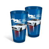 Ford 500mL Mustang Coloured Conical Glasses 2-Pack