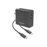 Cygnett PowerPlus 60W Wall Charger + USB-C to USB-C Cable + Travel Adapters - Black