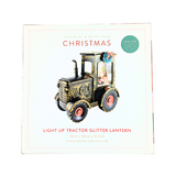 Nice & Nifty Christmas Light Up Tractor Glitter Lantern