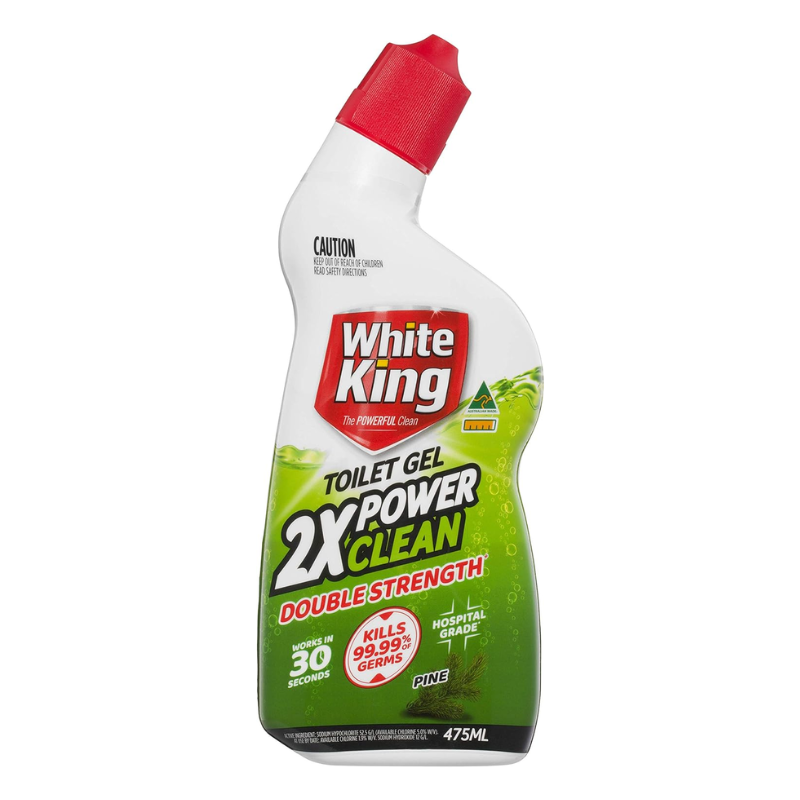 6 x White King Toilet Gel 2X Power Clean 475ml Smooth Sales