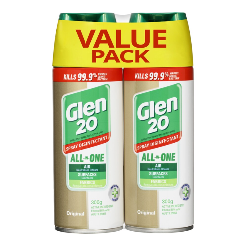 Glen 20 Spray Disinfectant All-In-One Original Value Pack 2 x 300g