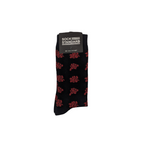Sock Standard - Black With Red Flowers