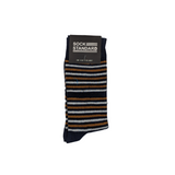 Sock Standard - Blue/White/Brown Stripes