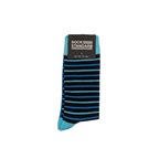 Sock Standard - Blue/Black Stripes With Light Blue