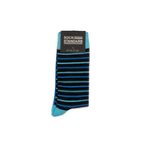 Sock Standard - Blue/Black Stripes With Light Blue