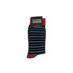 Sock Standard - Blue/White Stripes With Red