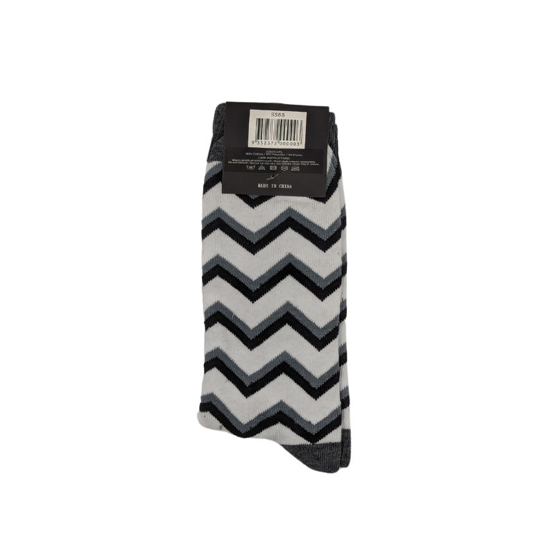 Sock Standard - Black/Grey/White ZigZag