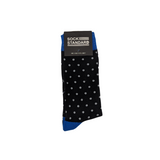 Sock Standard - Black & Blue Medium Polka Dots