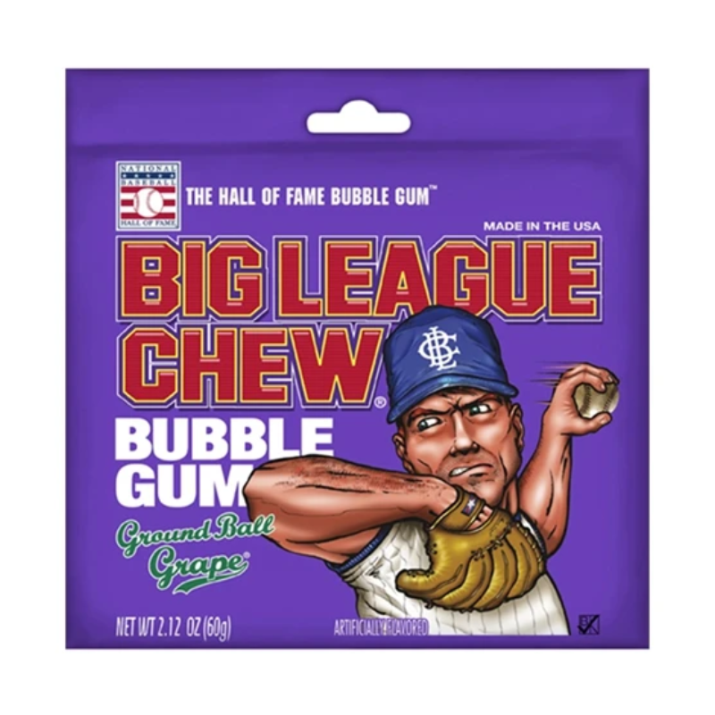 12 Pack x Big League Chew Bubble Gum Grape 60g