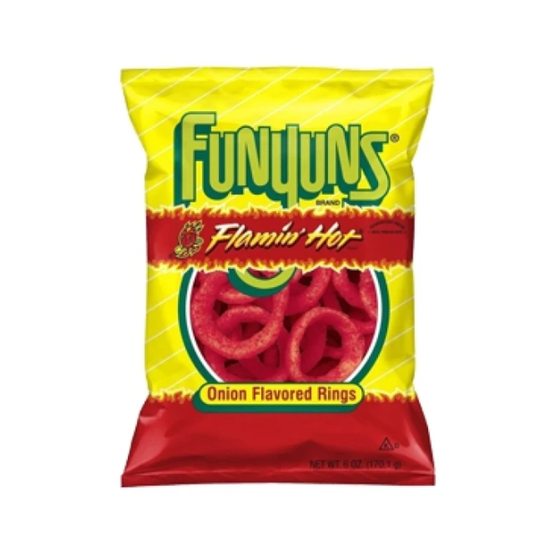 8 Pack x Funyuns Flamin' Hot Onion Flavored Rings 163g