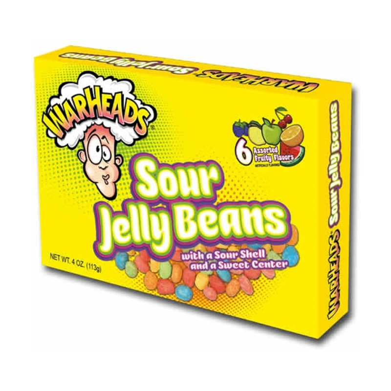 12 Pack x Warheads Sour Jelly Beans Theatre Box 113g