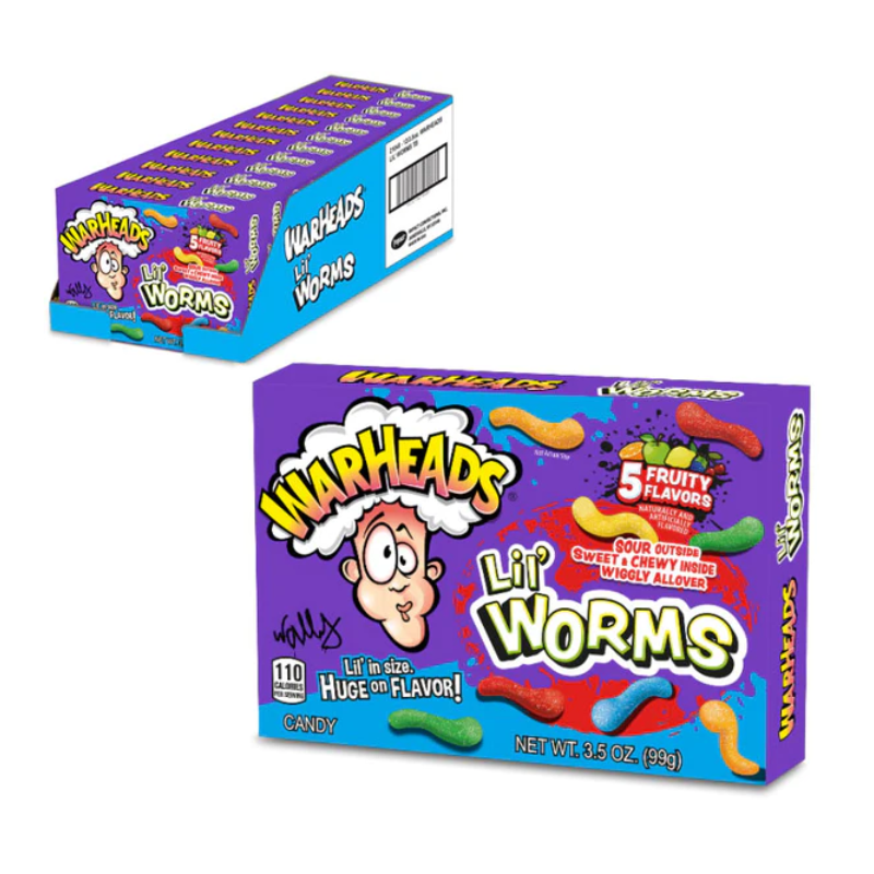 12 Pack x Warheads Lil Worms Theatre Box 99g