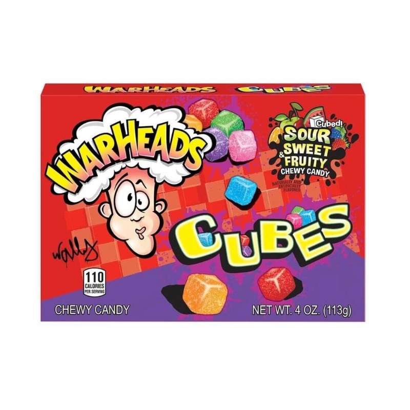 12 Pack x Warheads Chewy Cubes Theatre Box 113g