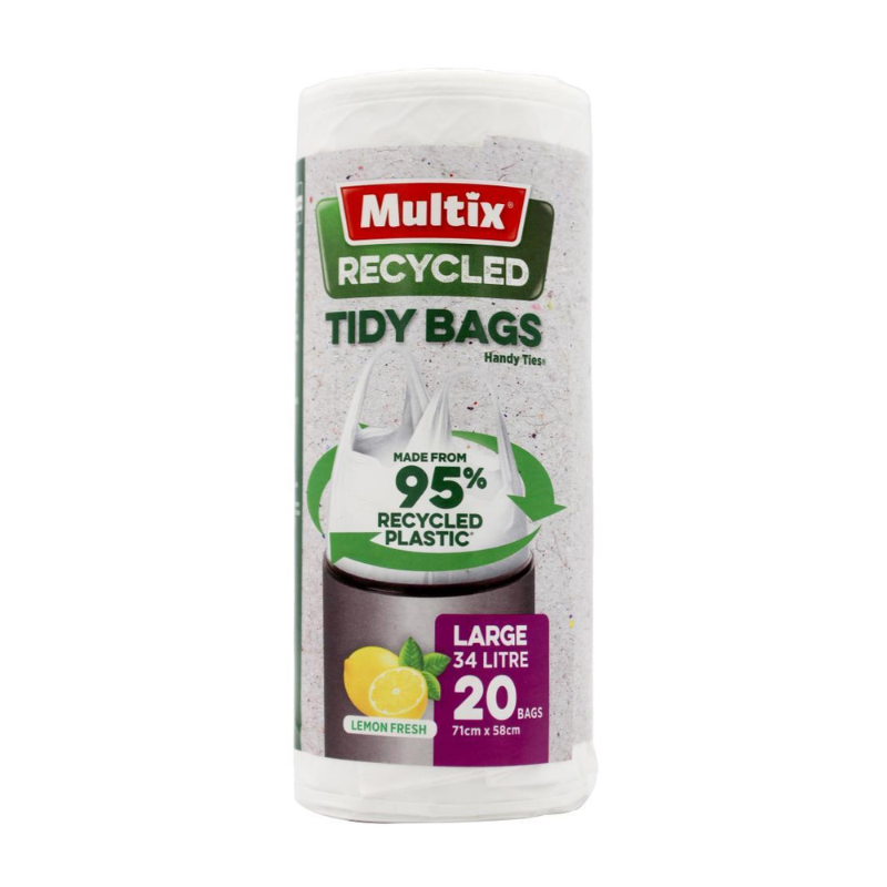 3 Pack x Multix Recycled Tidy Bags Lemon Scented Large - 34L (20pc)