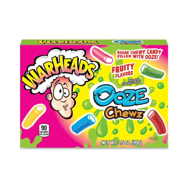 12 Pack x Warheads Ooze Chewz Sour Candy Theatre Box 99g