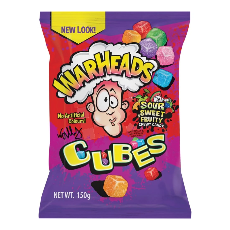 12 Pack x Warheads Chewy Cubes Bag 150g