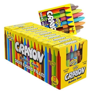 12 Pack x Jojo Crayon Sour Liquid Filled Bubblegum 55g