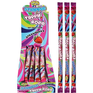 24 Pack x Jojo Stripple Taffy Rope Strawberry 25g