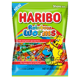 12 x Haribo Peg Bag Rainbow Worms 141g